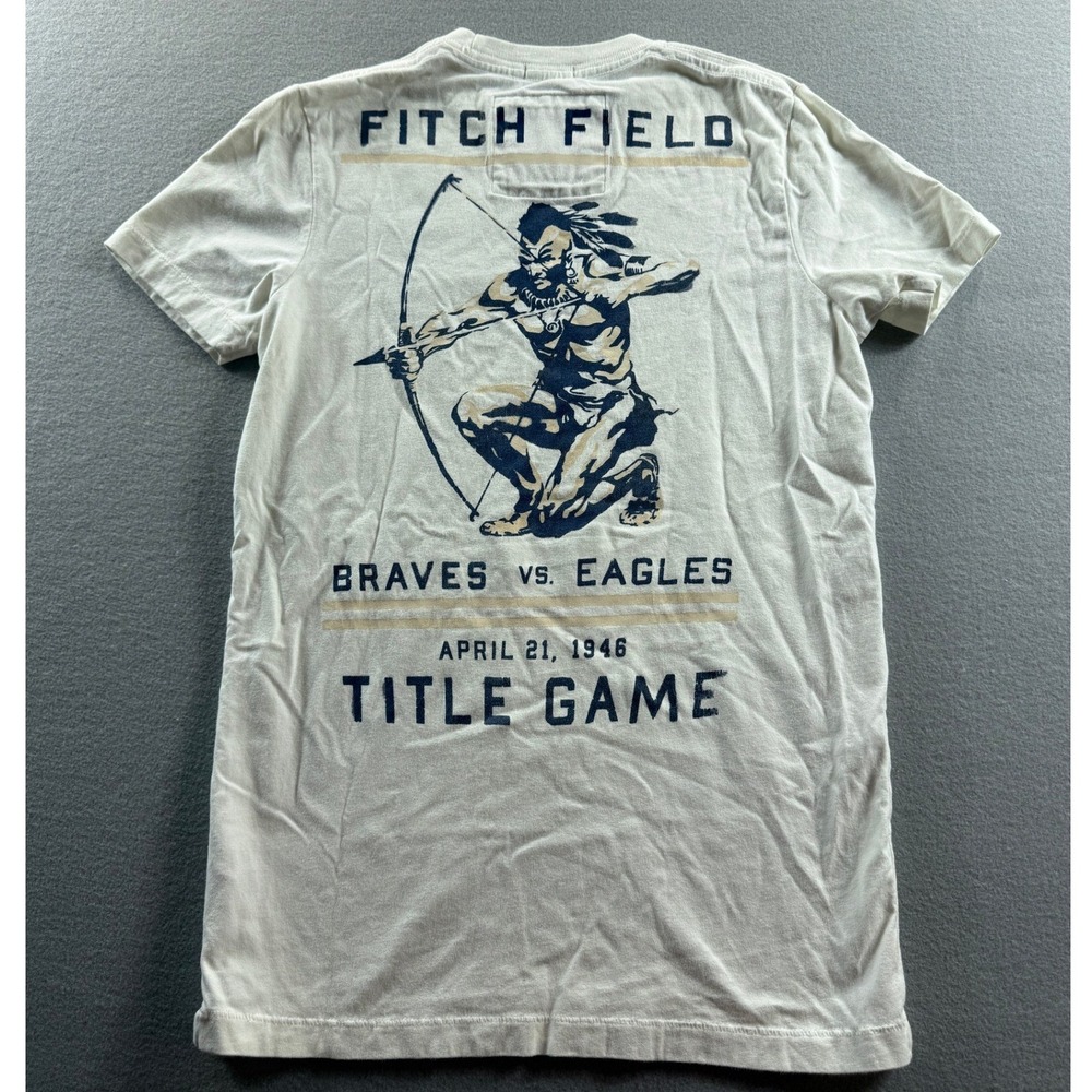 Abercrombie & Fitch T-Shirt Men S White Fitch Field Graphic Muscle Fit - Picture 1 of 6